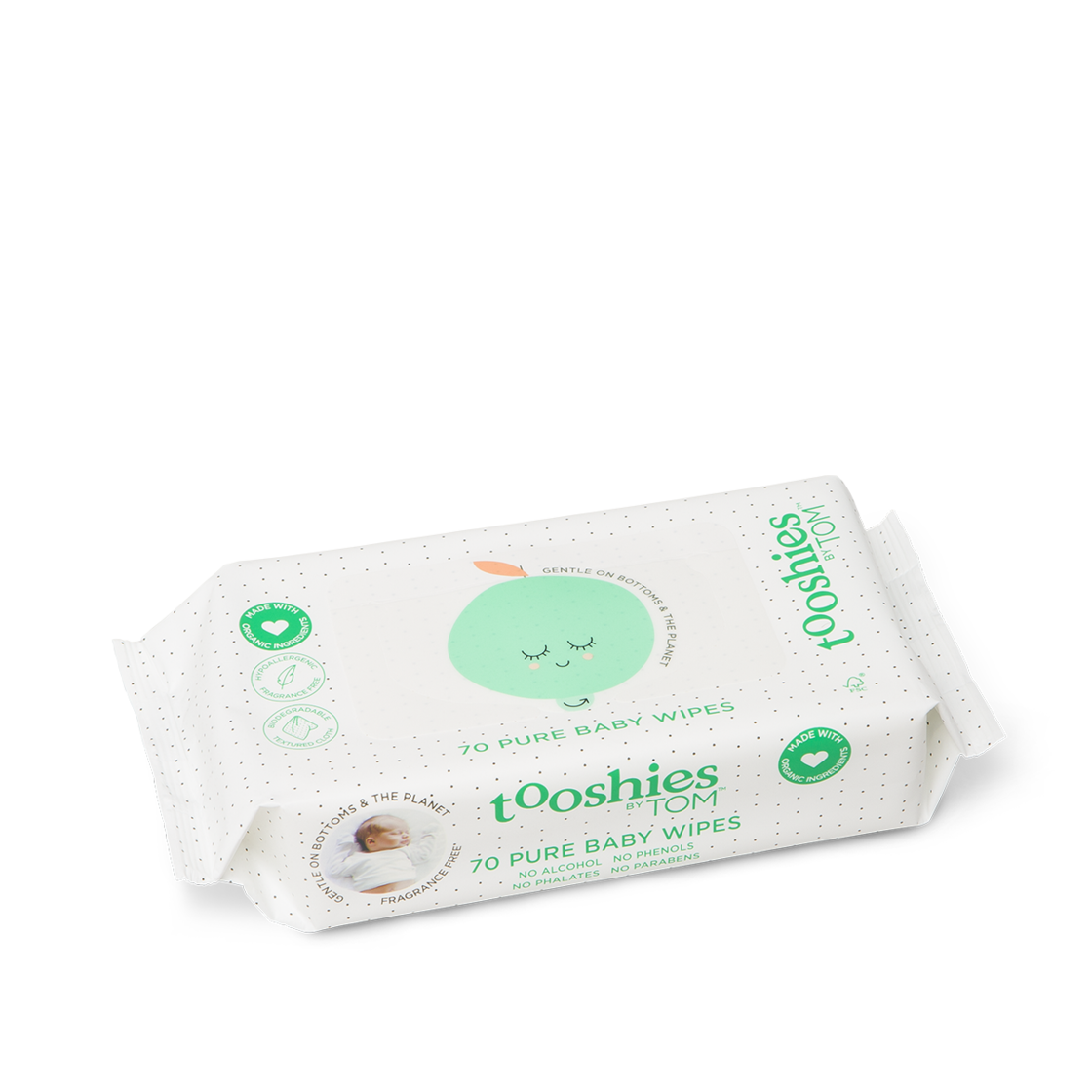 Eco Wipes – Pure Baby Wipes. 70pcs by Tooshies by TOM