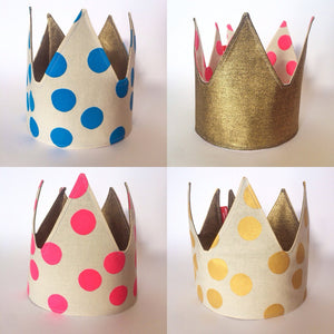 HAND PAINTED SPOTS FABRIC CROWN by LE PETIT RENARD ROUGE