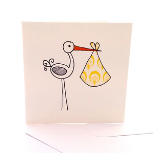 Baby Stork Gift Card by Sketchy